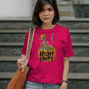 Skeleton Night Party Halloween T-Shirt